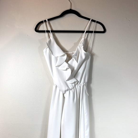Everly Everly Ruffle Wrap Maxi Dress In Off-White Size S - Picture 6 of 10
